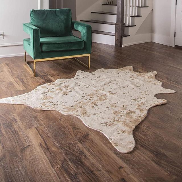 Faux Cowhide Rug - Beautiful Acid Wash Cowhide Rugs. Western Throw Rugs for Office, Bedroom, Nursery or Living Room with Our Rustic Area Rugs for Living Room