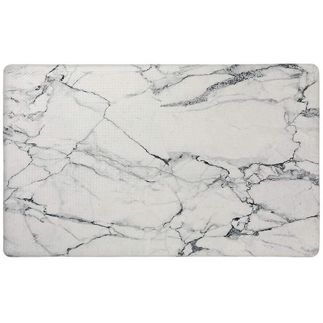 SoHome Cozy Living Anti Fatigue Mat Kitchen Mat Non Slip Stain Resistant Easy Clean 1/2 Inch Thick Kitchen Floor Mats, Marble White 20" x 36"