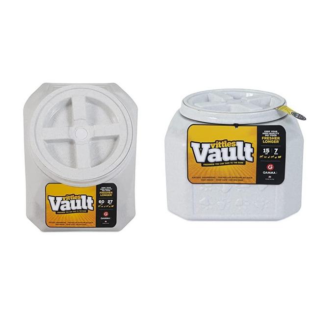 Gamma2 Vittles Vault Outback Airtight Pet Food Container, 60 Pounds & Vittles Vault Outback Food Storage Container, 15 Pounds