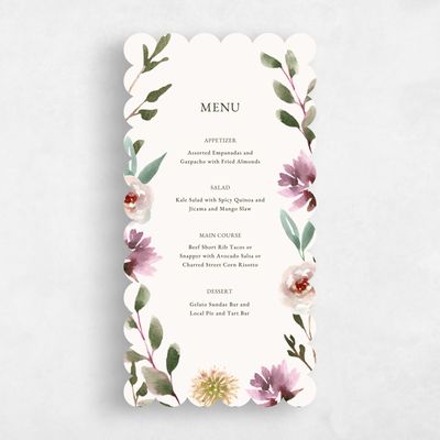 Beige Scalloped Wedding Menu - Windsong