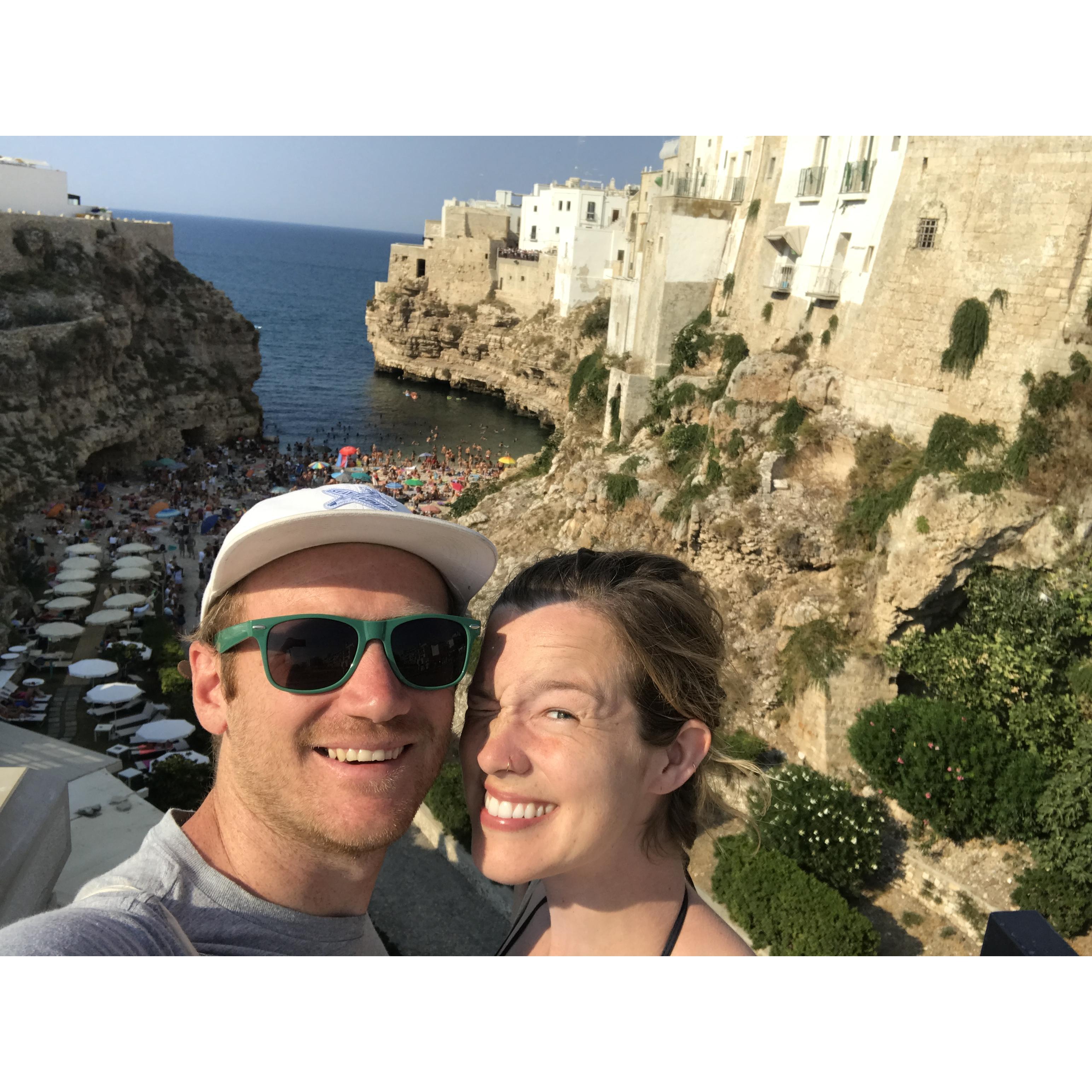 before cliff jumping in Puglia!