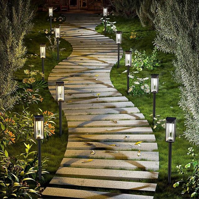 BITPOTT Solar Pathway Lights Outdoor, 8 Pack Solar Garden Lights Outside Pathway, Halloween Christmas Solar Landscape Lights for Patio Lawn Path Walkway Decor