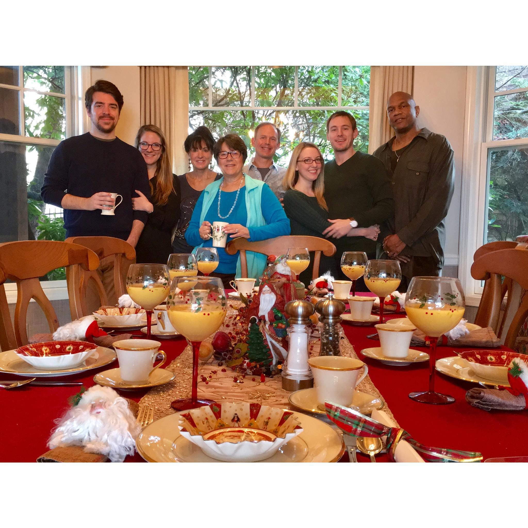 Our first Christmas together, with Tim and Loree and family!