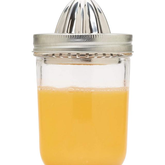 Jarware Stainless Steel Citrus Juicer Lid for Mason Jars, Wide-Mouth, Metallic