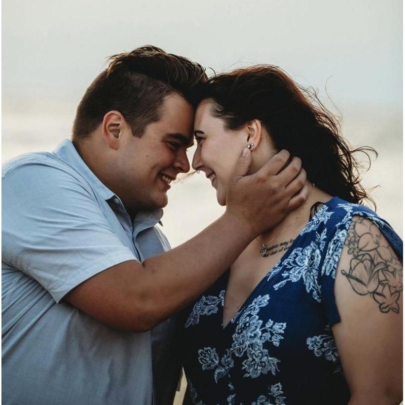 Engagement photo at Lake Michigan.