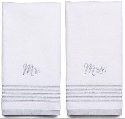 Sonoma Mr. and Mrs. 2-Piece Decorative Embroidery Cotton Hand Towels