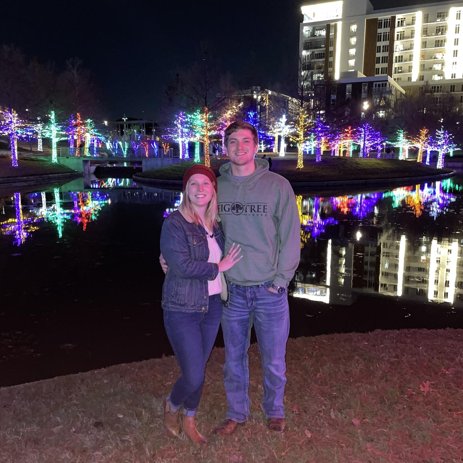 Our first Christmas together at Vitruvian Park in Addison.