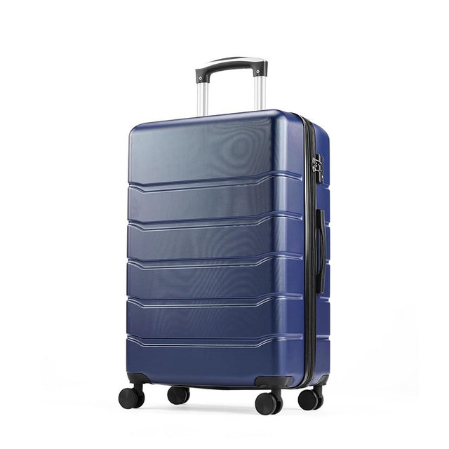 OLIXIS Central Hardside Expandable Luggage with Spinner Wheels, Blue, 24 in