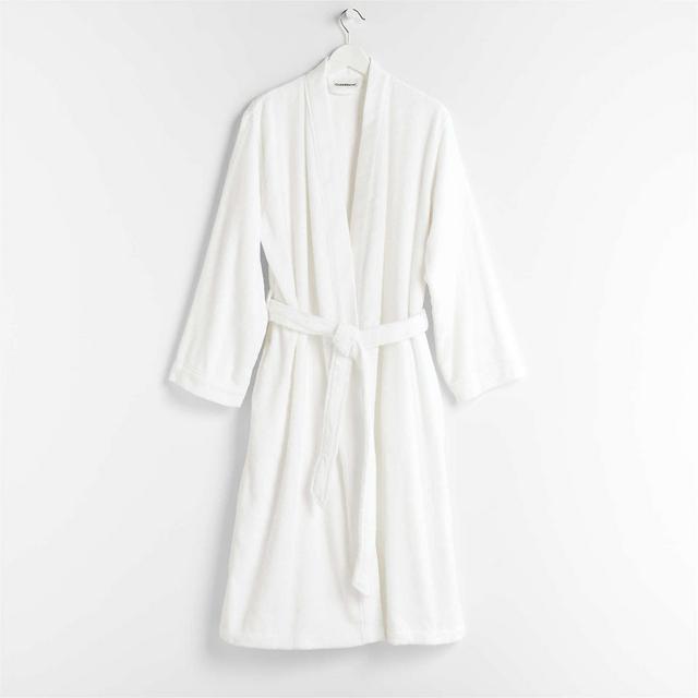 Organic Turkish Crisp White Cotton Bath Robe L/XL