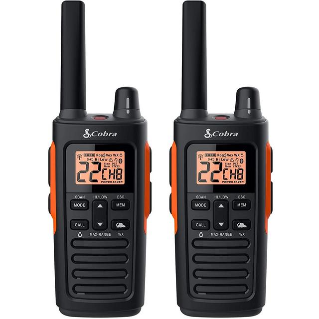 Cobra RX680 Waterproof Walkie Talkies for Adults - Rechargeable, 60 Preset Channels, Long Range 38-Mile Two-Way Radio Set (2-Pack)