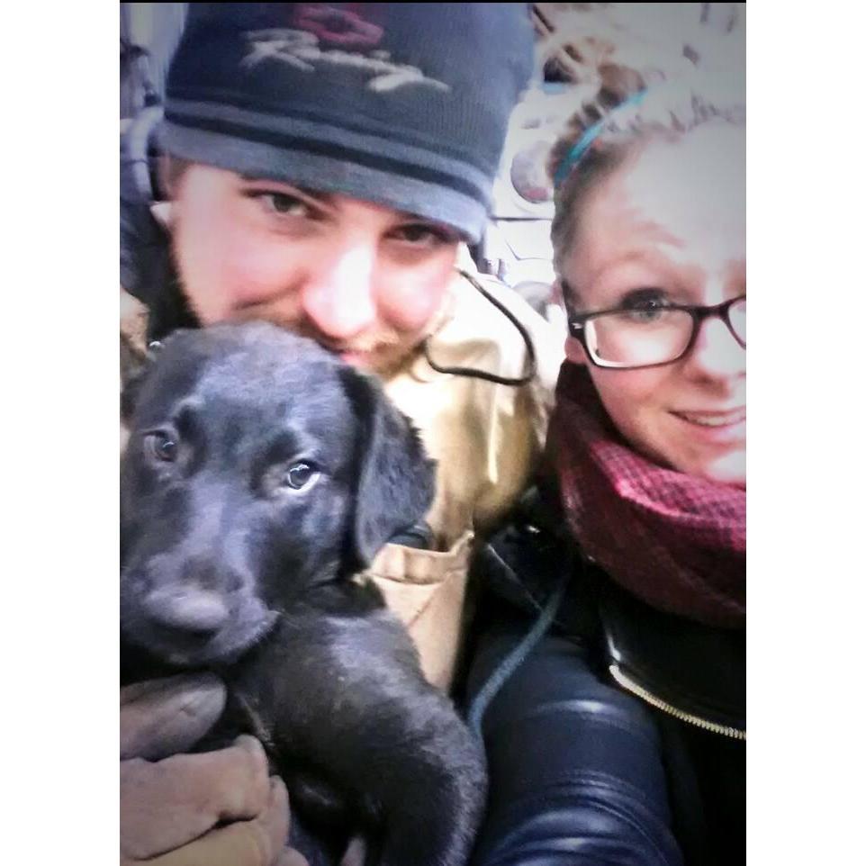 First picture with our Roxy-girl the day we adopted her.