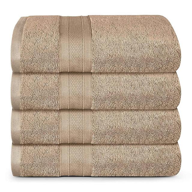 TRIDENT Soft and Plush, 100% Cotton, Highly Absorbent, Super Soft, 4 Piece Bath Towel Set, 500 GSM, Acorn
