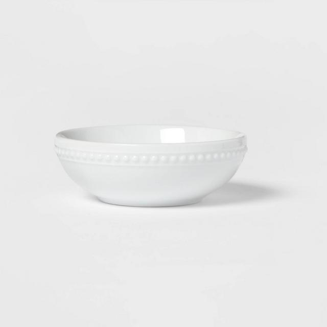 5oz Porcelain Beaded Dip Bowl White - Threshold™