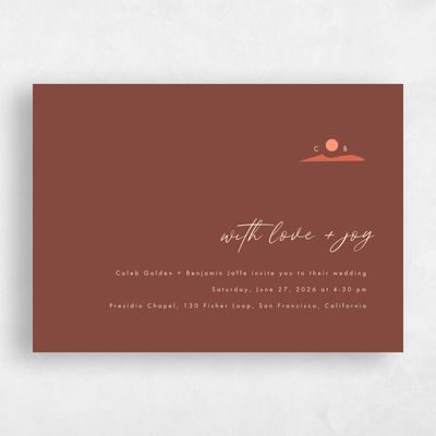Brown Wedding Invitation - Paloverde Landscape
