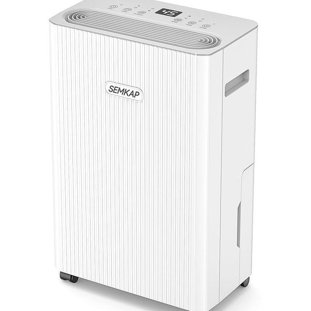 2500 Sq.Ft Dehumidifier for Basement with Drain Hose, SEMKAP 32 Pints Dehumidifiers for Home, Large Room, Bathroom, Bedroom, Low Noise With Smart Compressor, Intelligent Humidity Control, 24HR Timer