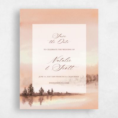 Peach Sorbet, Orange Wedding Save the Date - Colt Portrait