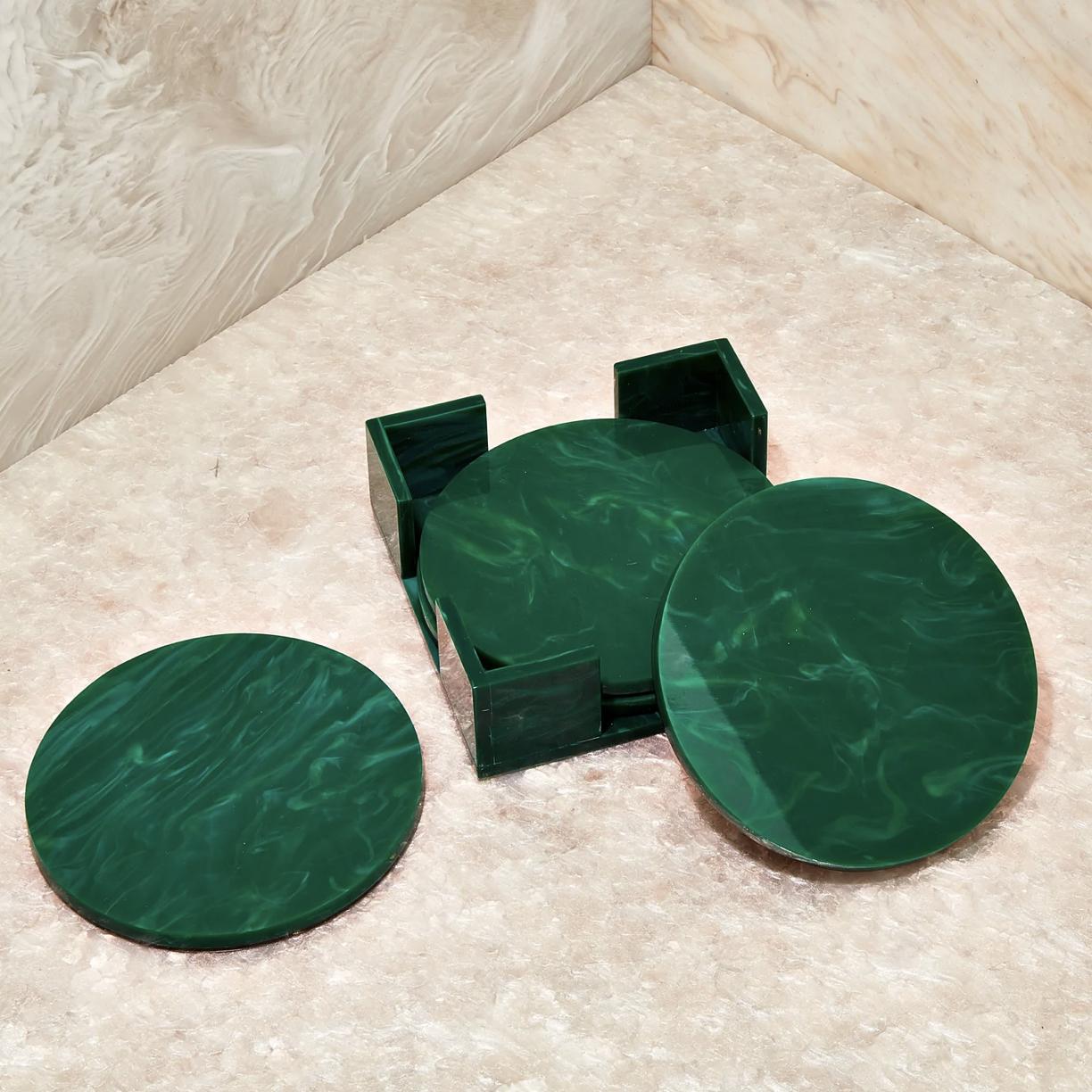 Malachite Round Coasters