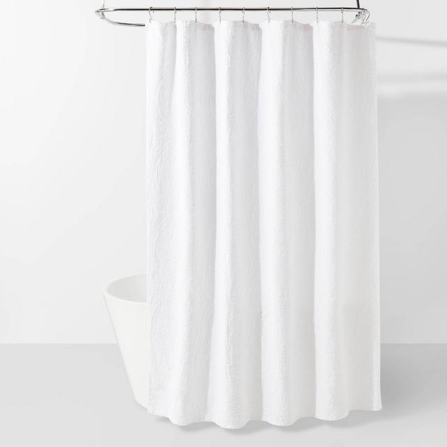 Matelasse Medallion Shower Curtain White - Threshold™