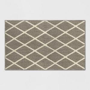 2'6"X4' Tufted And Looped Washable Accent Rug Diamond Warm Gray - Threshold™