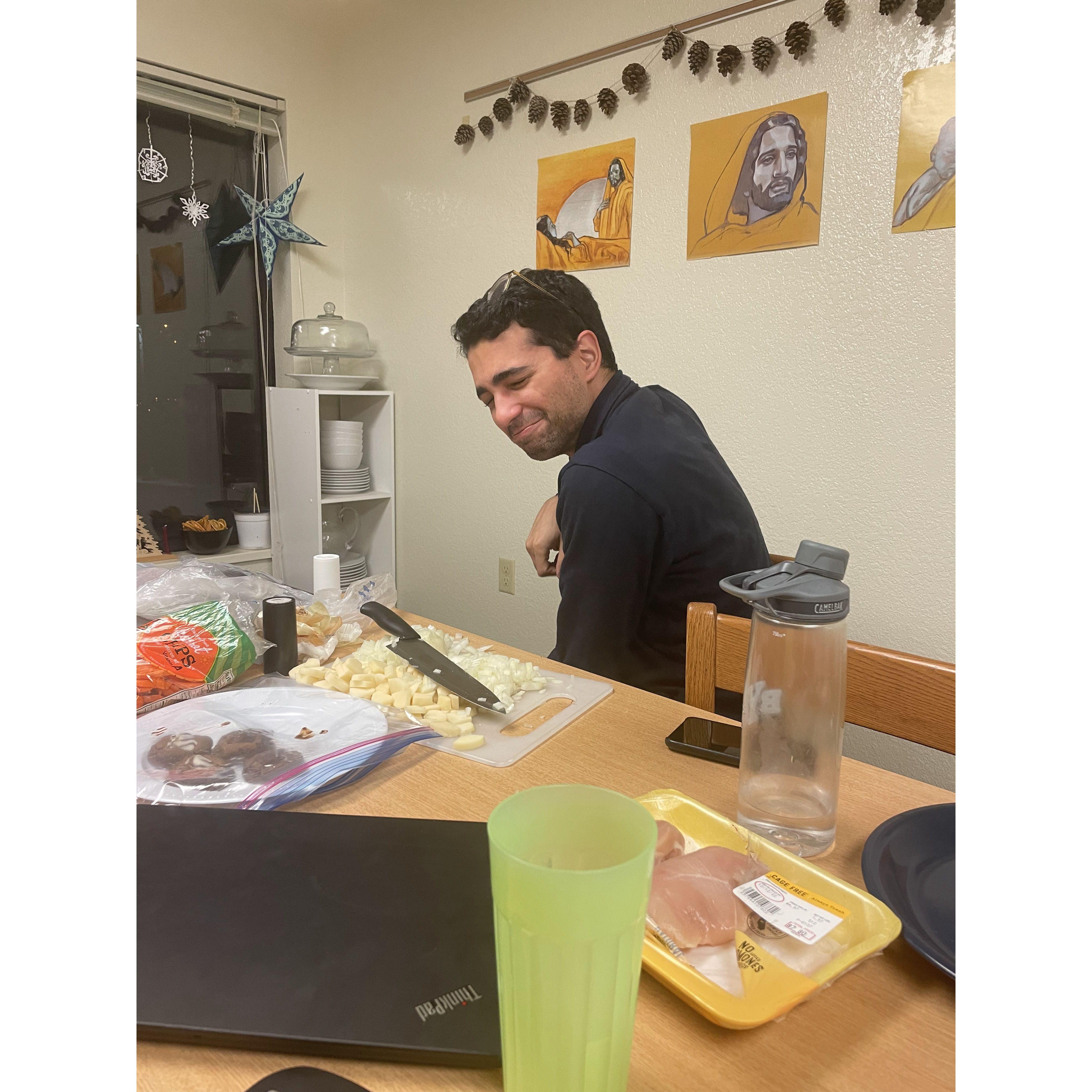 Hannah may have started to fall for him when he was crying as he cut onions to make soup for her when she was sick.