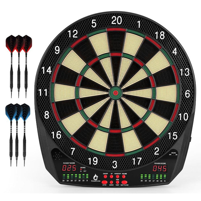 Electronic Dart Board, 35 Games and 580 Variants Electric Soft Tip Dartboard Set, Digital Dartboards for Adults with 6 Darts, 100 Soft Tips