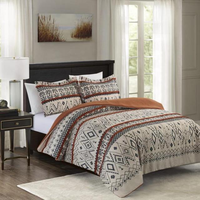 Better Homes & Gardens Tufted Aztec Chenille 3 Piece Comforter Set, Full / Queen