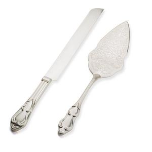 Silver Wedding Cake Knife and Server Set