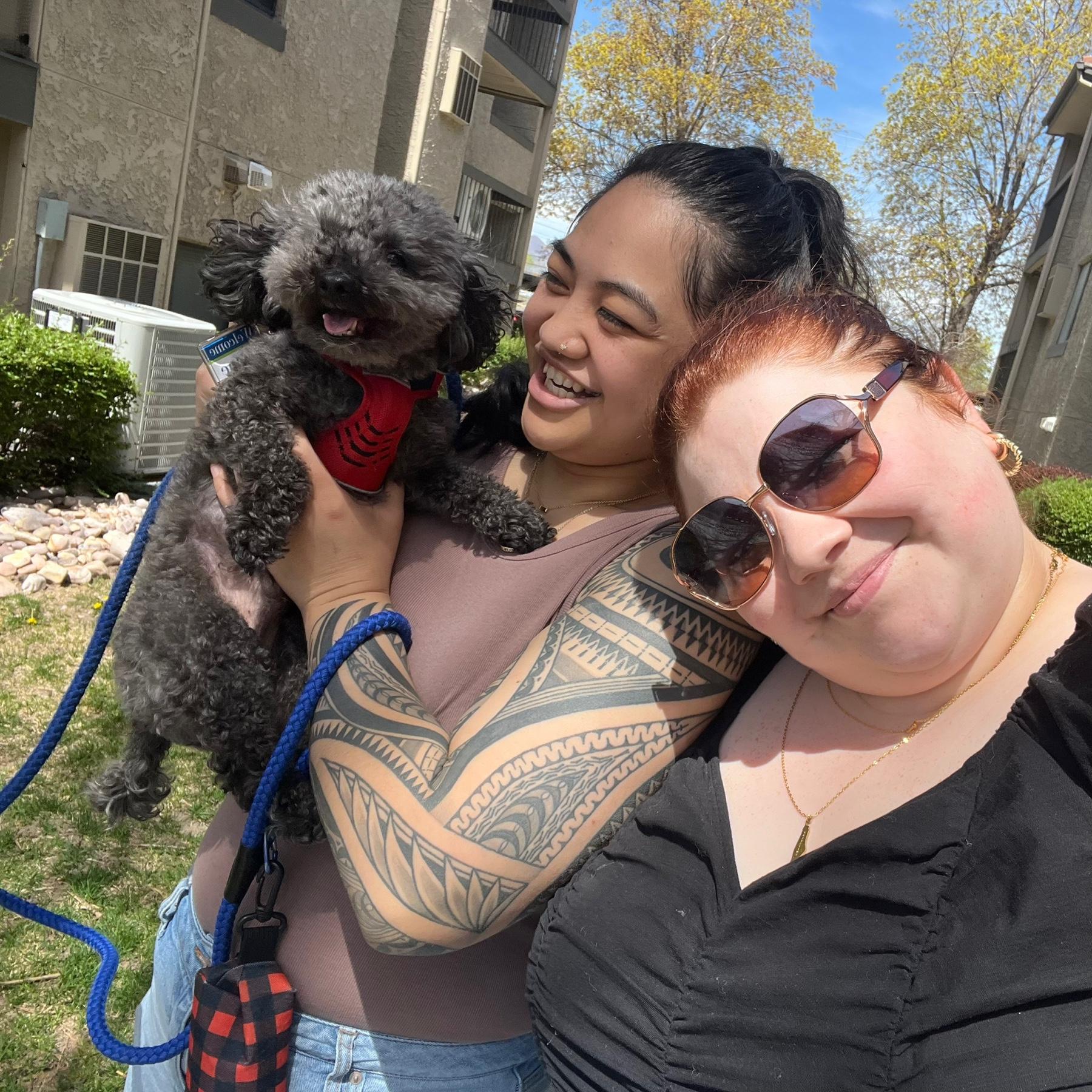 Family photo at our new apartment, April 2024