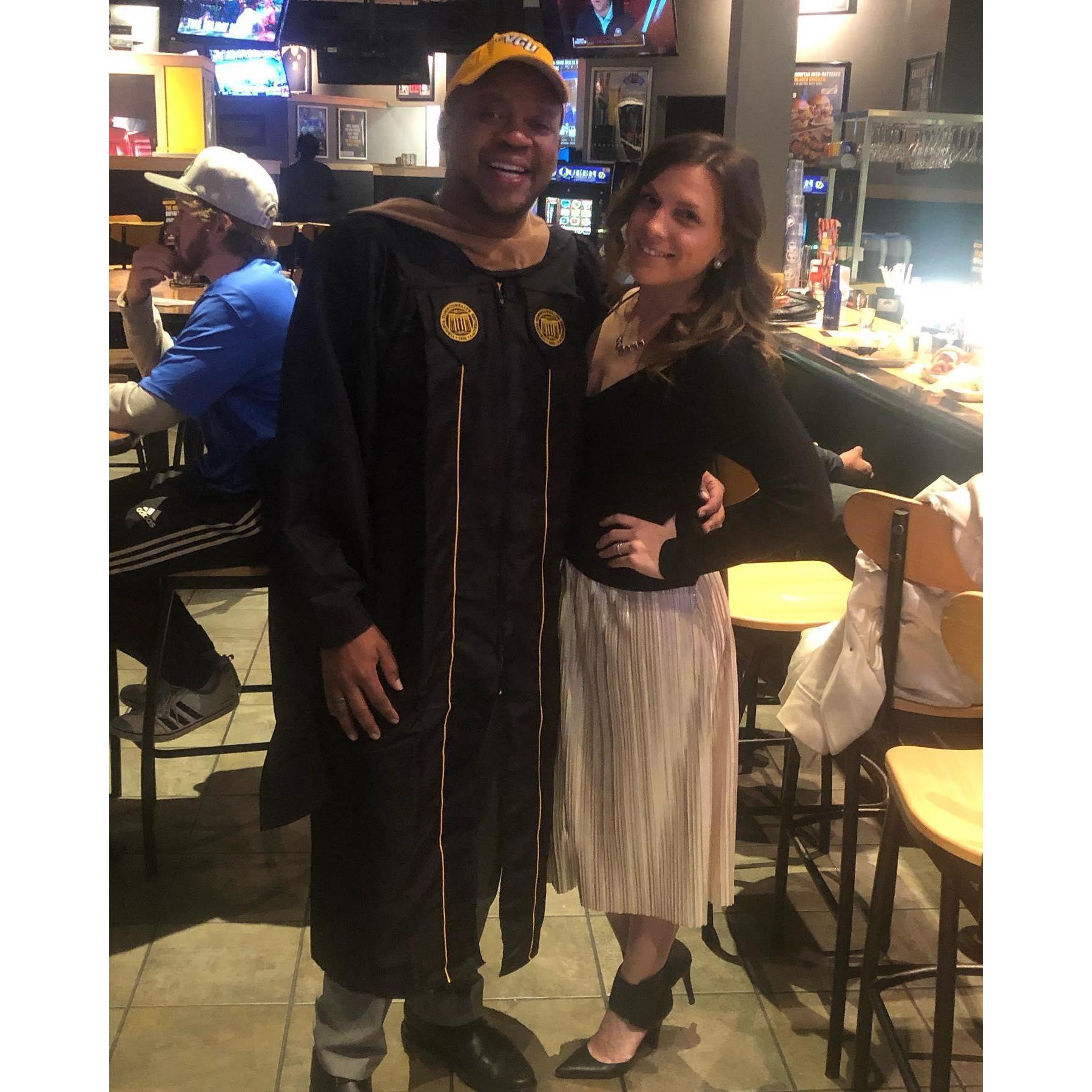 Vince's graduation for his Masters degree. 2019