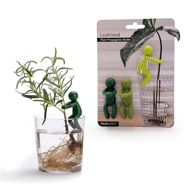 Leafriend: Plant Propagation Buddy; Plant Support for Sprouts, Stems, Shoots, and Cuttings; 3 Cute Plant Supports for a Plant Propagation Station or an Indoor Garden; Plant Lover Gifts by Peleg Design
