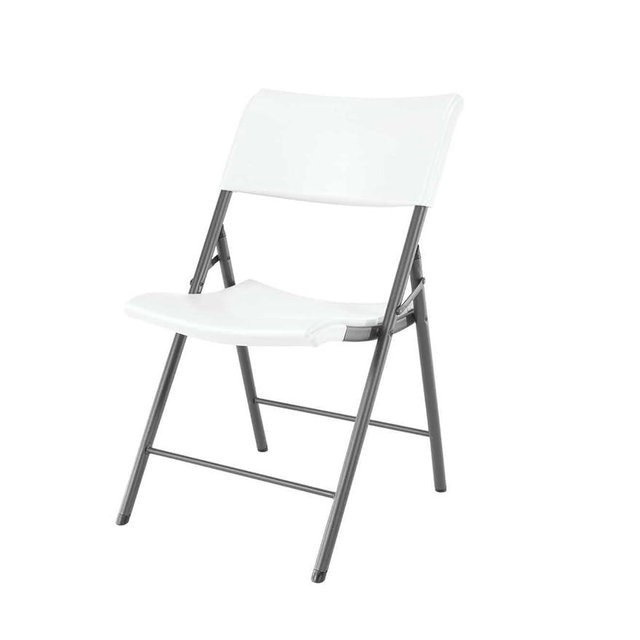 Lifetime 80191 Light Commercial Folding Chair, White Granite with Gray Frame, 4 Pack