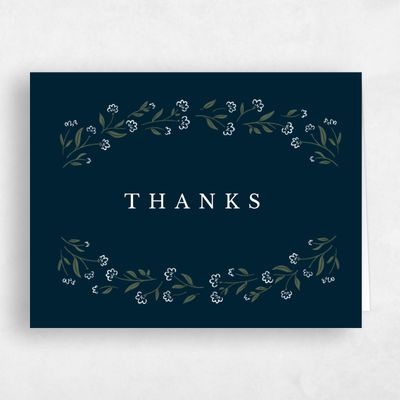 Darkest Teal, Blue Wedding Thank You - Samlet Landscape