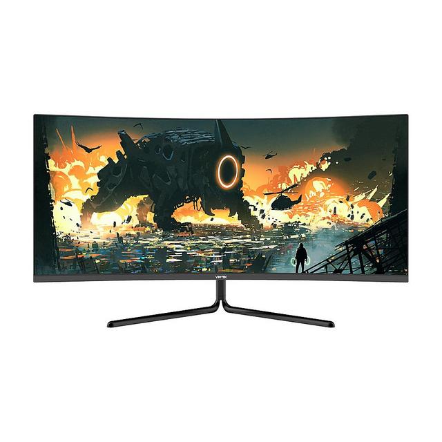 Viotek - GNV34DBE 34” UWQHD Curved Gaming Monitor — 144Hz 1440p - 3 Year Warranty (HDMI, DisplayPort) - Black
