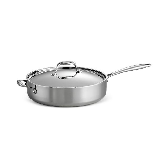 Tramontina Tri-Ply Clad Stainless Steel 6-Qt. Covered Deep Sauté Pan