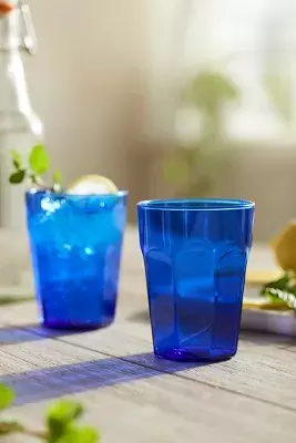 Sapphire Glass Tumblers, Set of 2