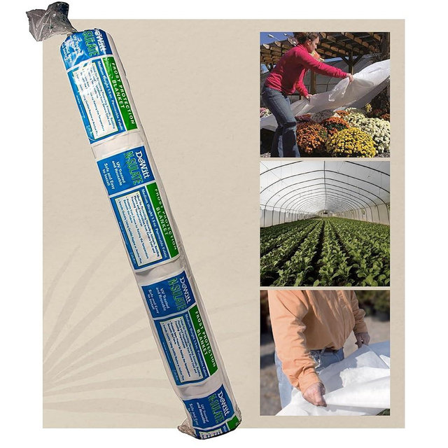 DeWitt N-Sulate Plant Protection Fabric, 1.5 oz, White, 12' x 250' - Cold Weather Frost Cover for Flowers, Bedding Plants & Vegetables, Breathable & Reusable