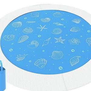 6.5 x 6.5 Feet Baby Beach Pool-Waterproof Kid Pool and Beach Blanket-2 in 1 PVC Toddler Paddling Pool for Infant Kids Boys and Girls