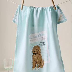 Cute Bartender Dog Dish Towel