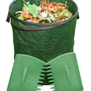 Lawn Bags Pop Up Leaf Bag with 2 Leaf Grabbers or Scoops - Heavy Duty 32 Gallon Reusable Collapsible Garden Bag or Yard Waste Container by Fern and Foliage