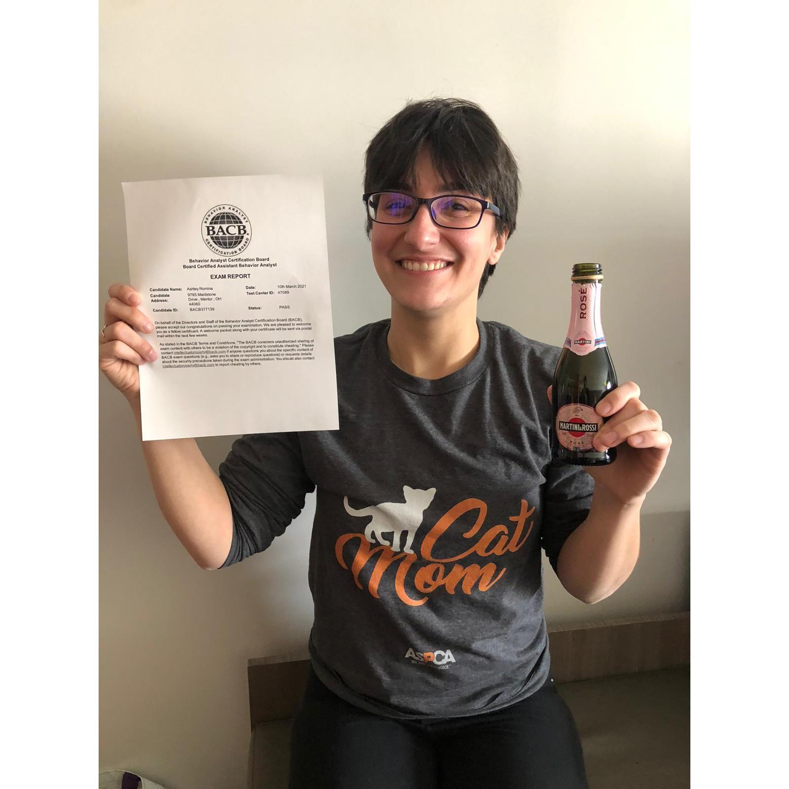 Exam Day! Officially a Board Certified Assistant Behavior Analyst! (BCaBA!!)