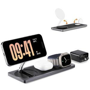 3 in 1 Charging Station for Apple Devices: Used for iPhone and Watch Charging Station with Magsafe Charger Stand, Wireless Charger for iPhone 16/15/14/13/12, Apple Watch 1-9/Ultra, AirPods 3 Pro