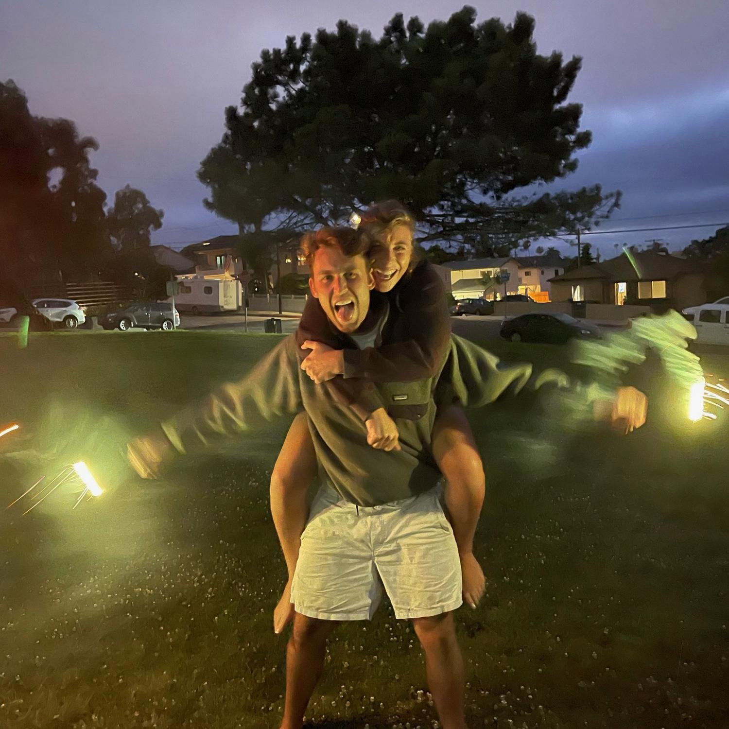 Us celebrating our first July 4th weekend in San Diego 2021