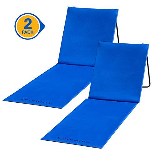 Two Beach Chairs with Backrest - 2-Pack Lounger - Comfortable, Lightweight, Portable and Easy to Carry Around - Use Also As Picnic Or Park Chair