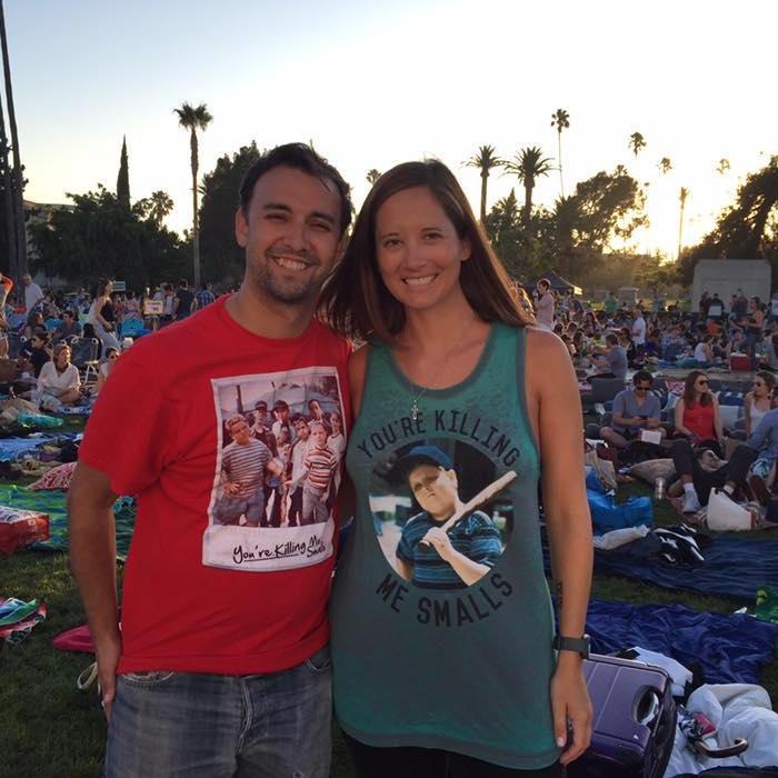 At Cinespia, the summertime outdoor movie at the cemetery, seeing Jenny's favorite movie, The Sandlot.
