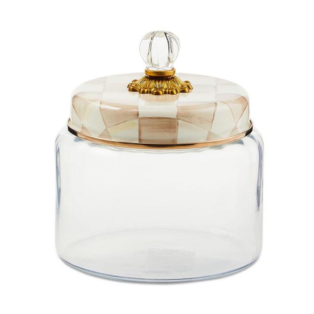 Mackenzie-Childs Mocha Check Medium Kitchen Canister