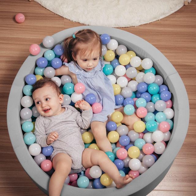 HOFISH Foam Ball Pit for Children Toddlers,Baby Playpen Ball Pool Soft Round Designed Easy to Clean or Install,Ideal Gift for Babies Infants Indoor and Outdoor Game- (Balls NOT Included) Light Grey