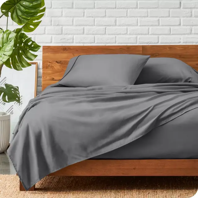 King Grey 4 Piece Ultra-Soft Double Brushed Sheet Set by Bare Home