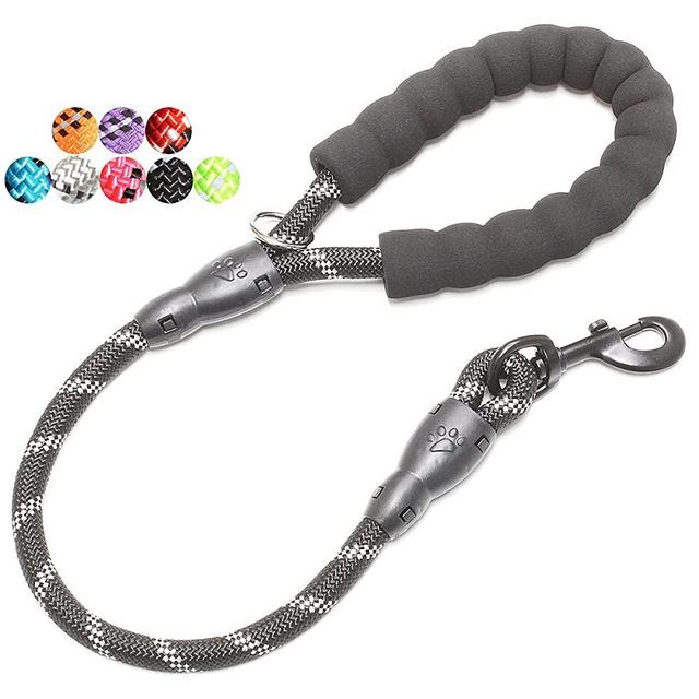 BAAPET 2/4/5/6 FT Dog Leash with Comfortable Padded Handle and Highly Reflective Threads for Small Medium and Large Dogs (2FT-1/2'', Black)