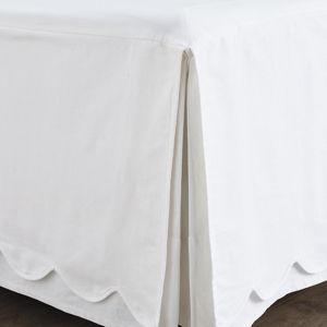 Emma Scalloped Bedskirt & Corner Pleats in 100% Cotton Twill with 15" Drop
