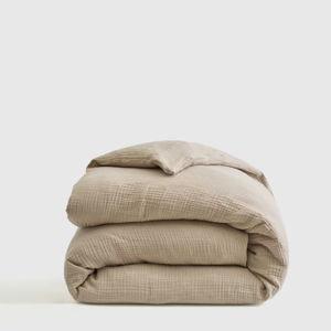 Organic Airy Gauze Duvet Cover in Dune - Queen